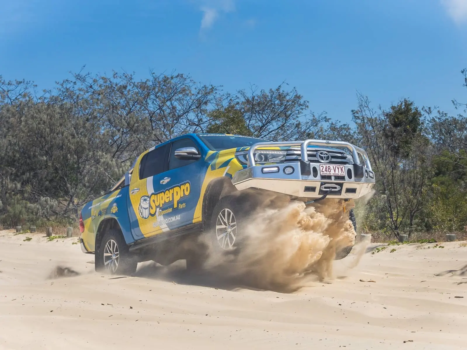 Hilux up in the air