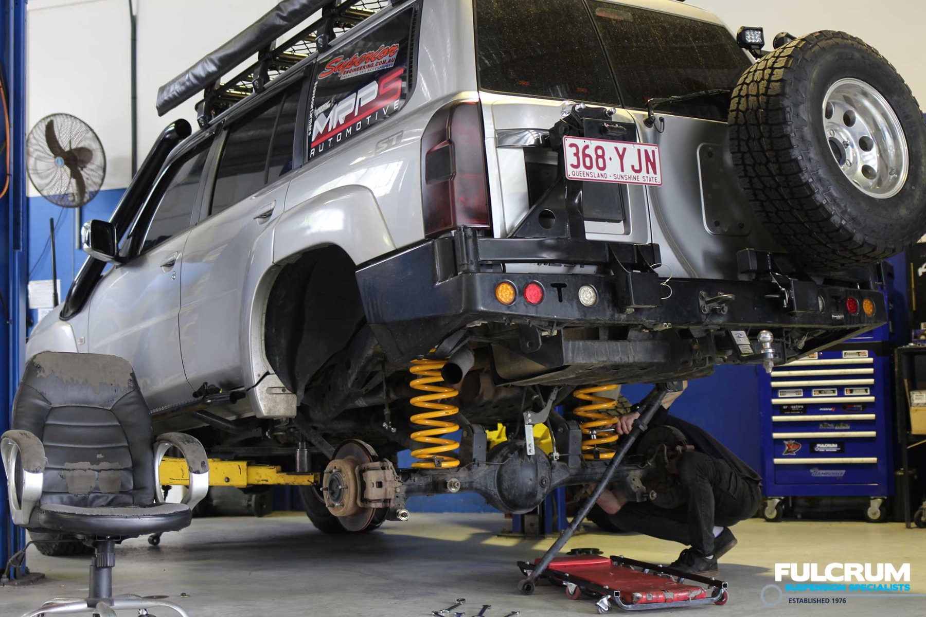 Fulcrum Suspension Lift kit being installed at Springwood